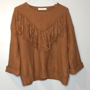 Mustard Seed Knit Sweater with Fringe Tassels